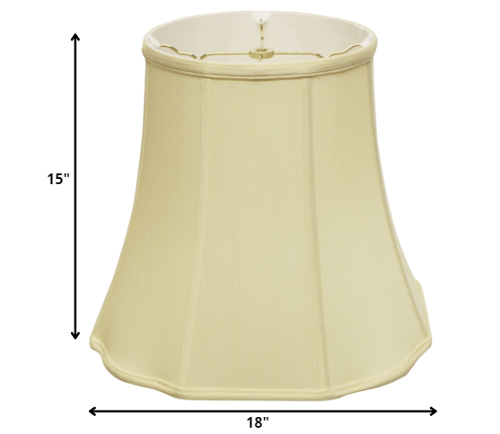 HomeRoots 18" Premium Octagon Monay Shantung Lampshade in Antique White Finish