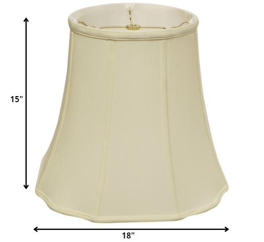 HomeRoots 18" Premium Octagon Monay Shantung Lampshade in Ivory Finish