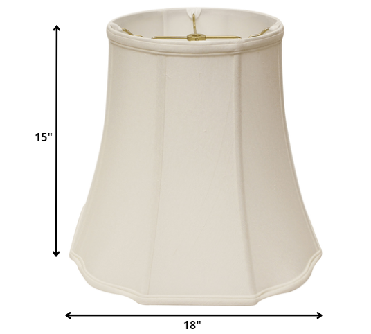 HomeRoots 18" Premium Octagon Monay Shantung Lampshade in White Finish