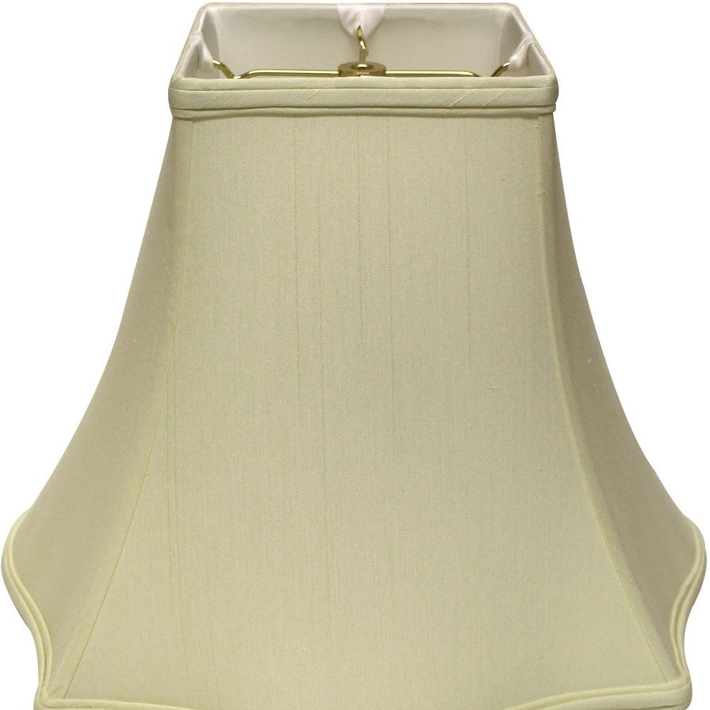 HomeRoots 18" Premium Square Monay Shantung Lampshade in Ivory Finish