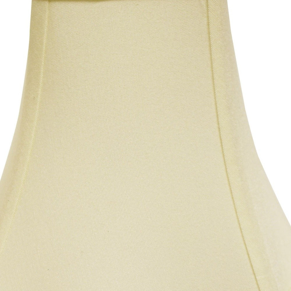 HomeRoots 18" Premium Square No Slub Lampshade in Ivory Finish