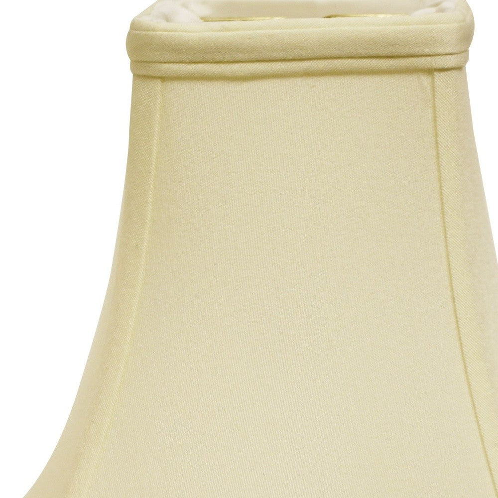 HomeRoots 18" Premium Square No Slub Lampshade in Ivory Finish