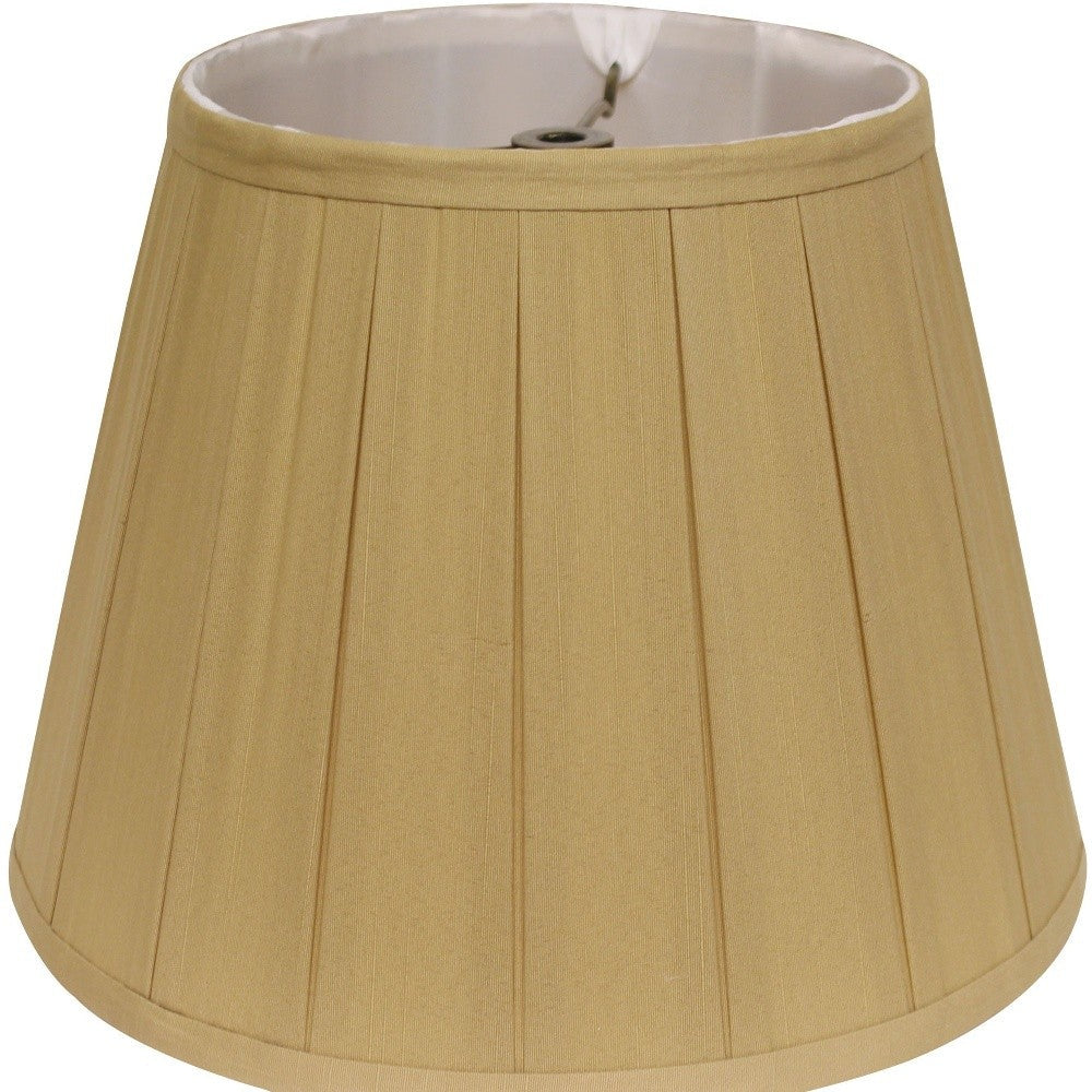 HomeRoots 18" Primrose Slanted Crimped Box Shantung Lampshade in Camel Finish