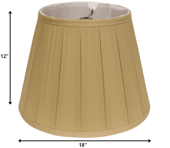 HomeRoots 18" Primrose Slanted Crimped Box Shantung Lampshade in Camel Finish