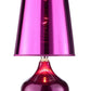 HomeRoots 18" Purple Glass Bedside Table Lamp With Red Plastic Shade