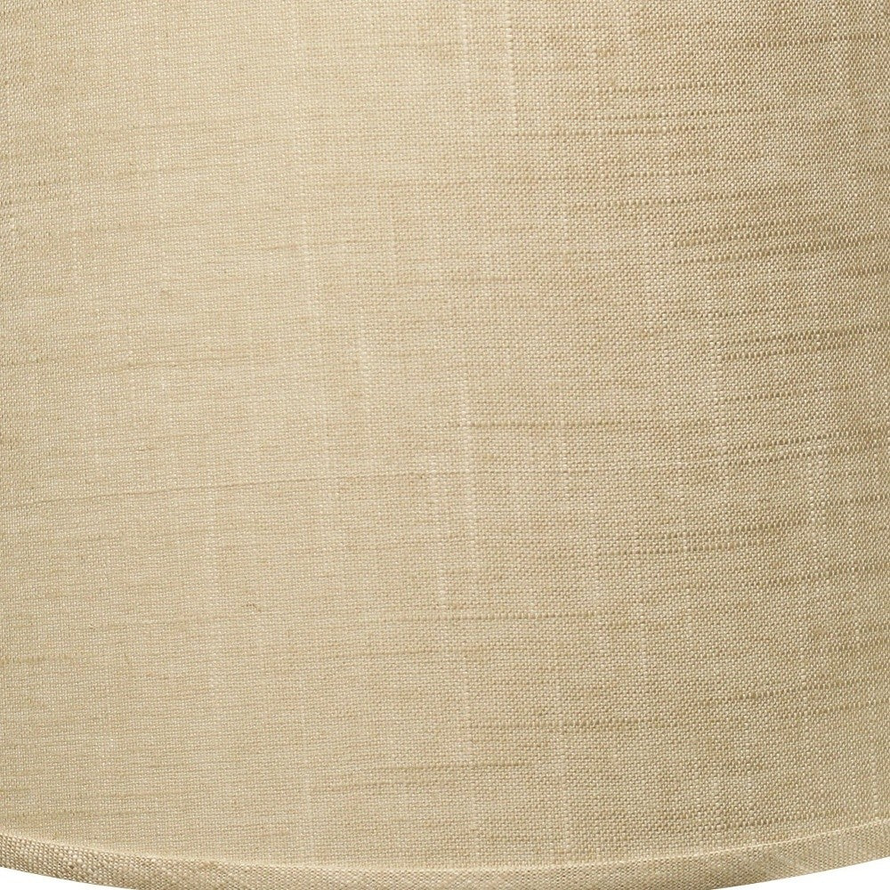 HomeRoots 18" Rounded Empire Slanted Linen Lampshade in Light Wheat Finish