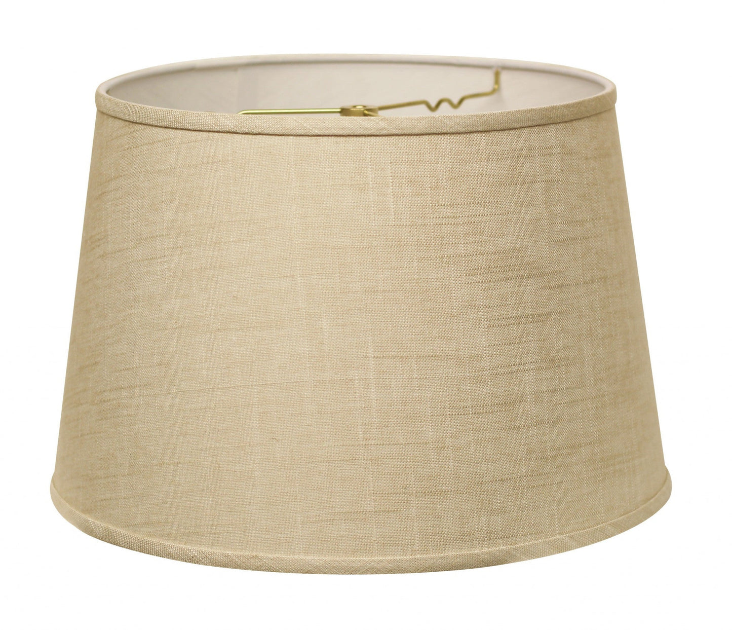 HomeRoots 18" Rounded Empire Slanted Linen Lampshade in Light Wheat Finish