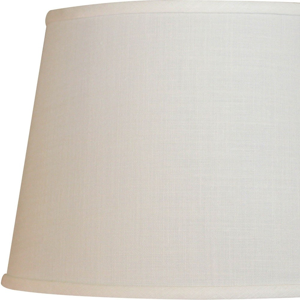 HomeRoots 18" Rounded Empire Slanted Linen Lampshade in White Finish