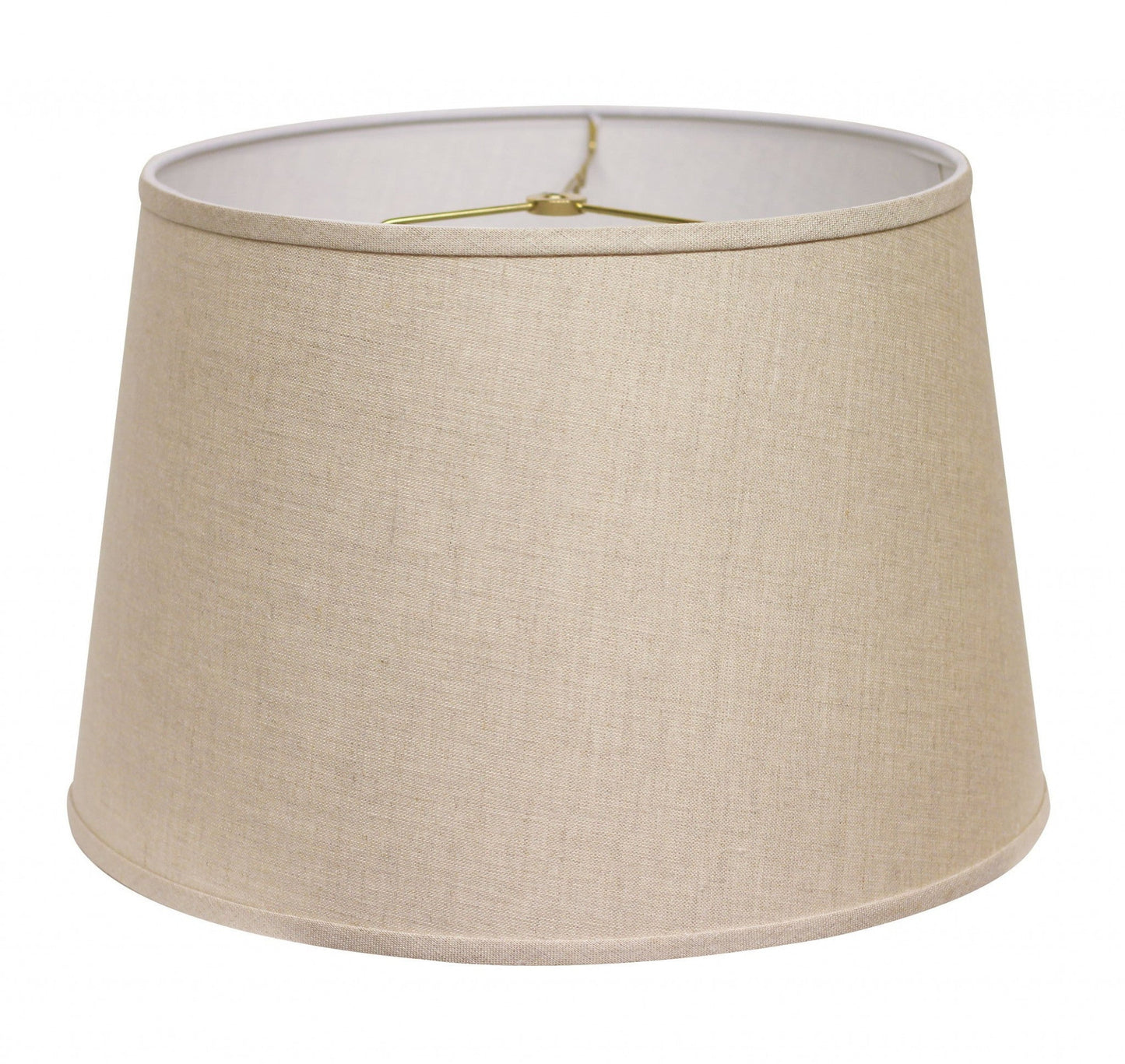 HomeRoots 18" Rounded Empire Slanted Linen Lampshape in Dark Wheat Finish