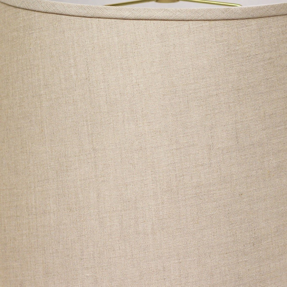 HomeRoots 18" Rounded Empire Slanted Linen Lampshape in Dark Wheat Finish