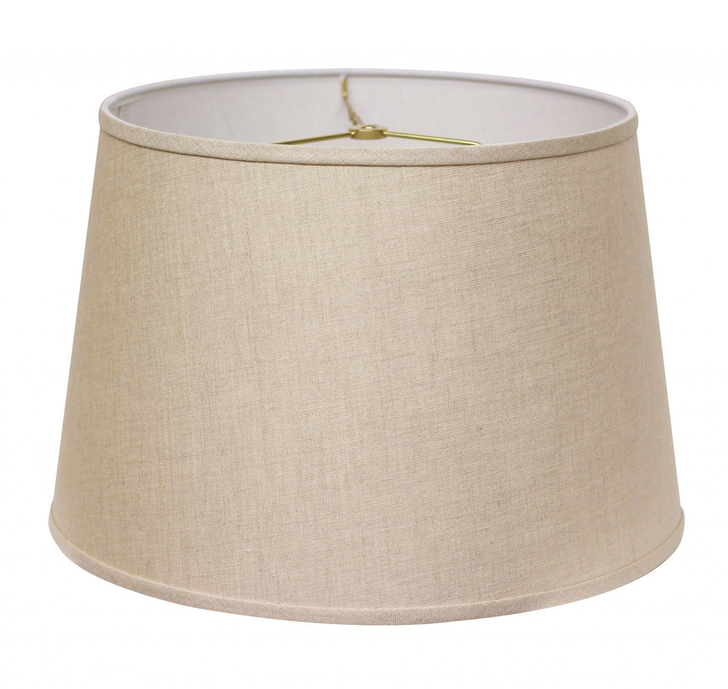 HomeRoots 18" Rounded Empire Slanted Linen Lampshape in Dark Wheat Finish