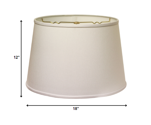 HomeRoots 18" Rounded Empire Slanted No Slub Lampshade in White Finish