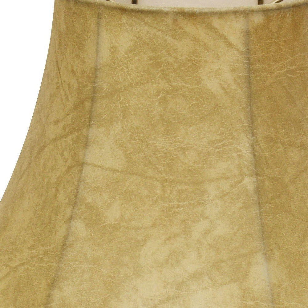 HomeRoots 18" Shallow Drum Parchment Lampshade With Faux Snakeskin Finish