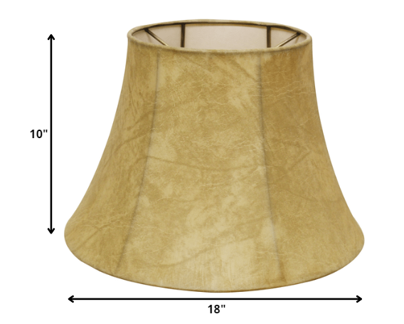 HomeRoots 18" Shallow Drum Parchment Lampshade With Faux Snakeskin Finish