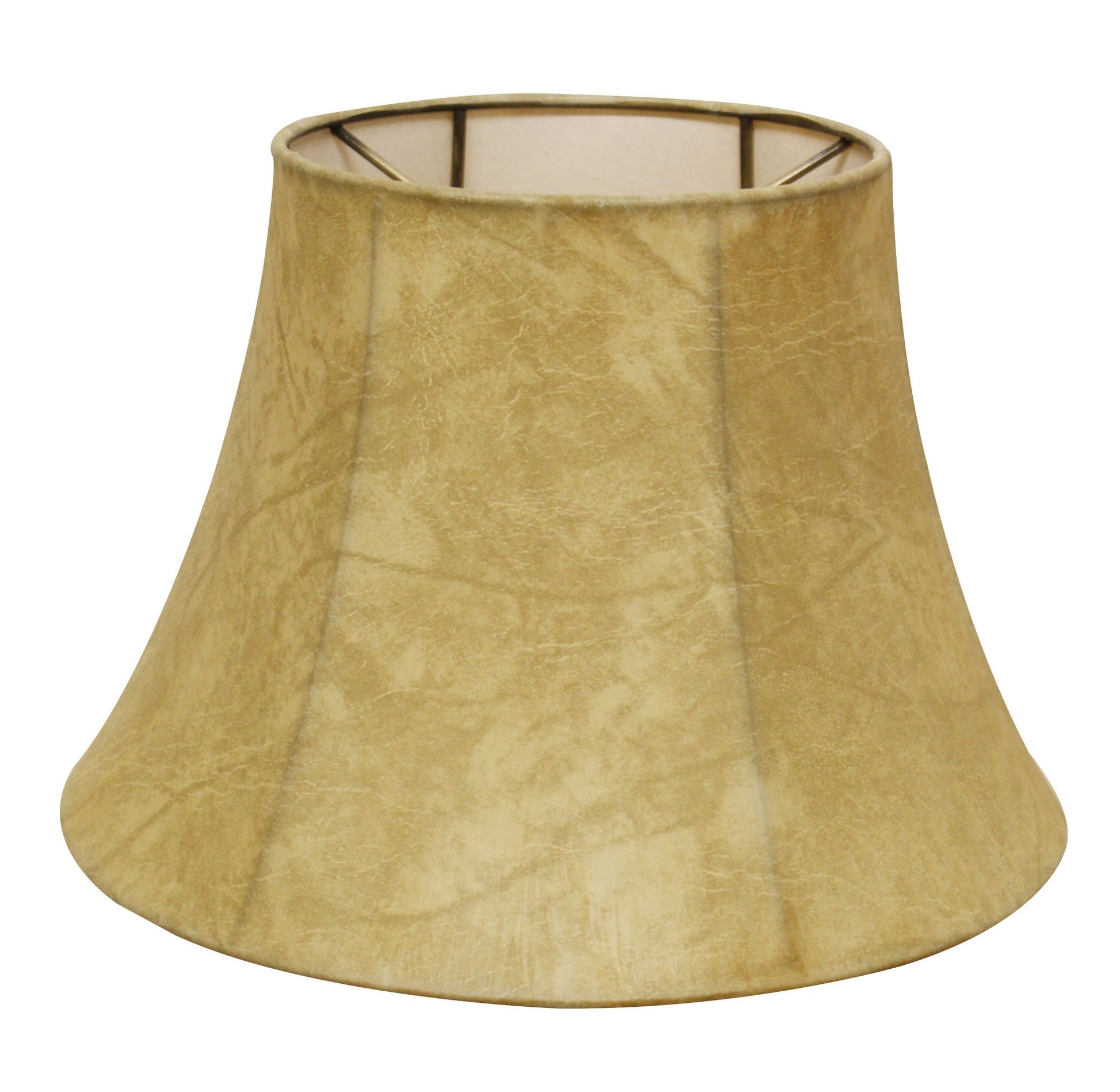 HomeRoots 18" Shallow Drum Parchment Lampshade With Faux Snakeskin Finish