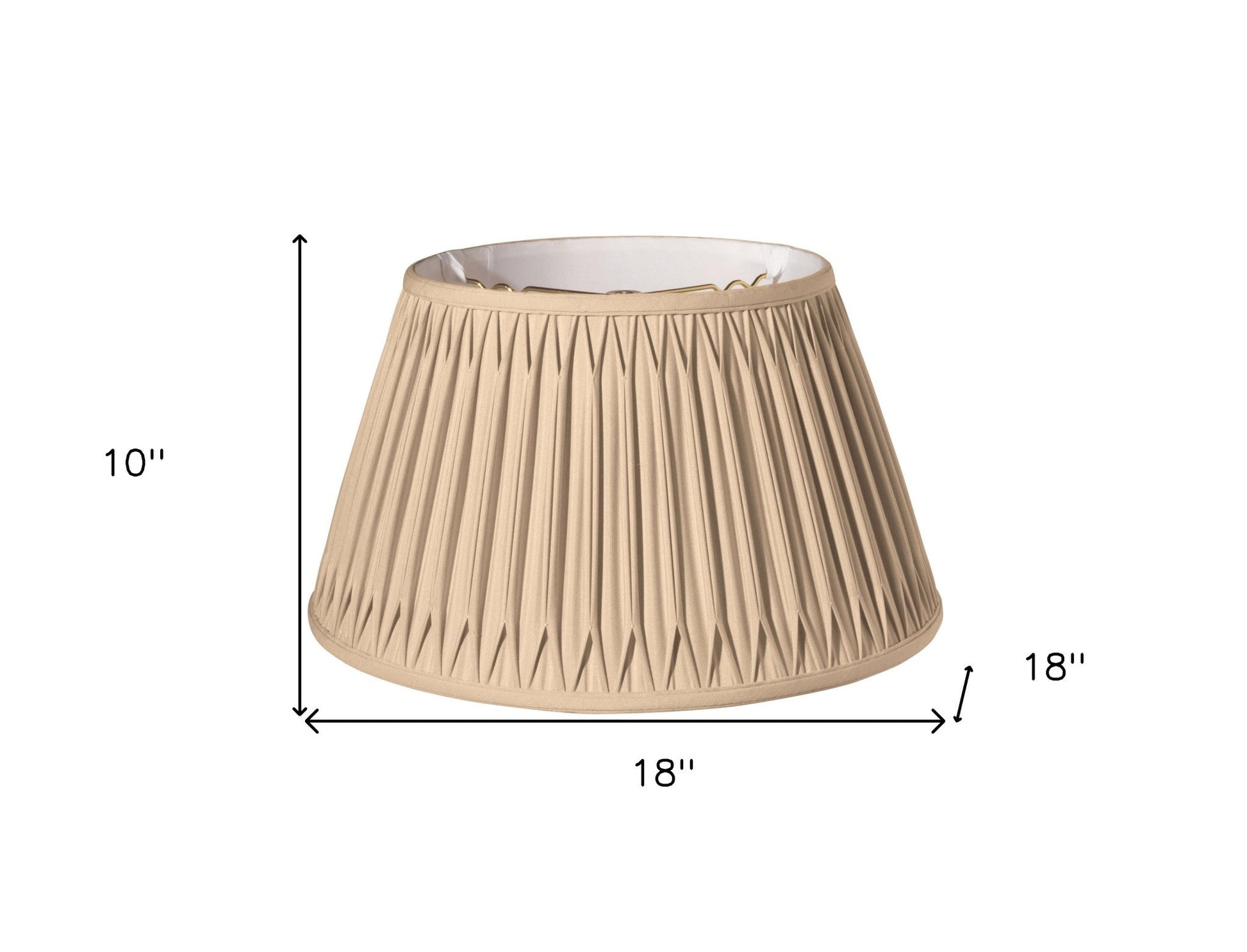 HomeRoots 18" Shallow Drum Smocked Shantung Lampshade in Vintage Gold Finish