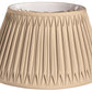 HomeRoots 18" Shallow Drum Smocked Shantung Lampshade in Vintage Gold Finish