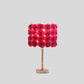 HomeRoots 18" Silver Bedside Led Table Lamp With Red Flowers Drum Shade