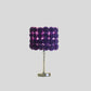 HomeRoots 18" Silver Bedside Table Lamp With Purple Flowers Drum Shade