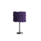 HomeRoots 18" Silver Bedside Table Lamp With Purple Flowers Drum Shade