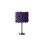 HomeRoots 18" Silver Bedside Table Lamp With Purple Flowers Drum Shade