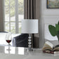 HomeRoots 18" Silver Metal Table Lamp With White Globe Shade