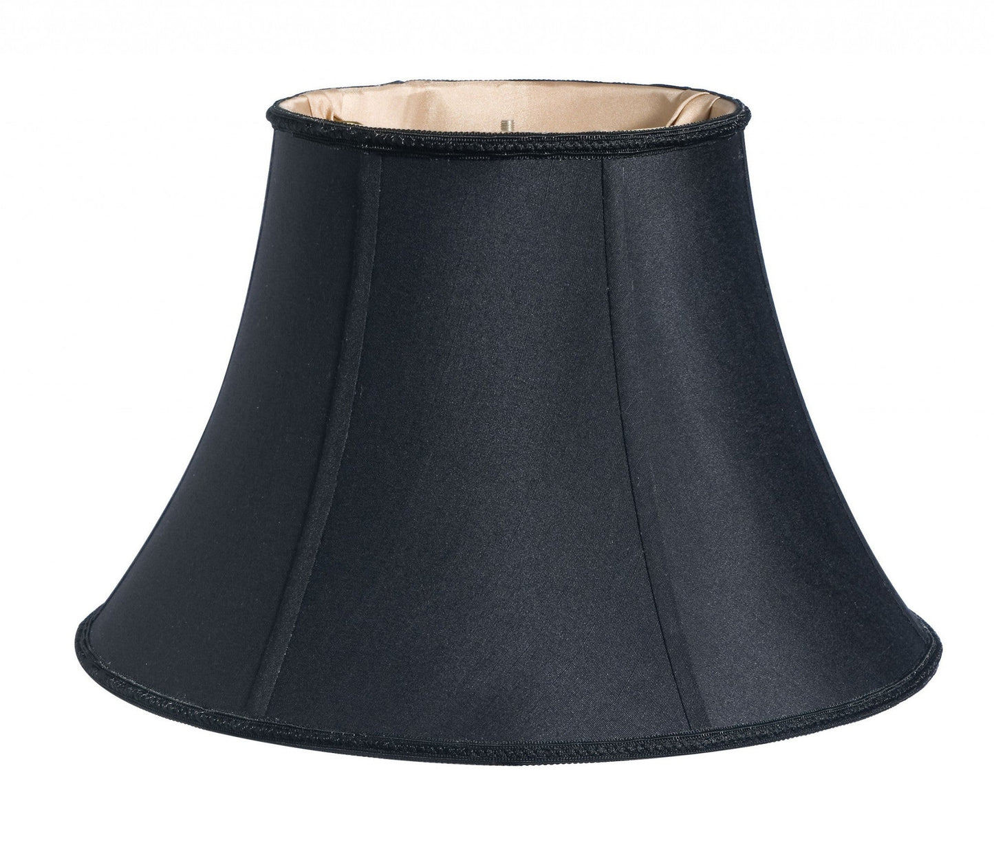 HomeRoots 18" Slanted Bell Paperback Shantung Lampshade in Black Finish