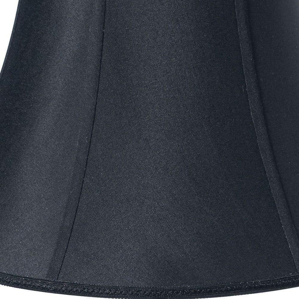 HomeRoots 18" Slanted Bell Paperback Shantung Lampshade in Black Finish