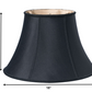 HomeRoots 18" Slanted Bell Paperback Shantung Lampshade in Black Finish