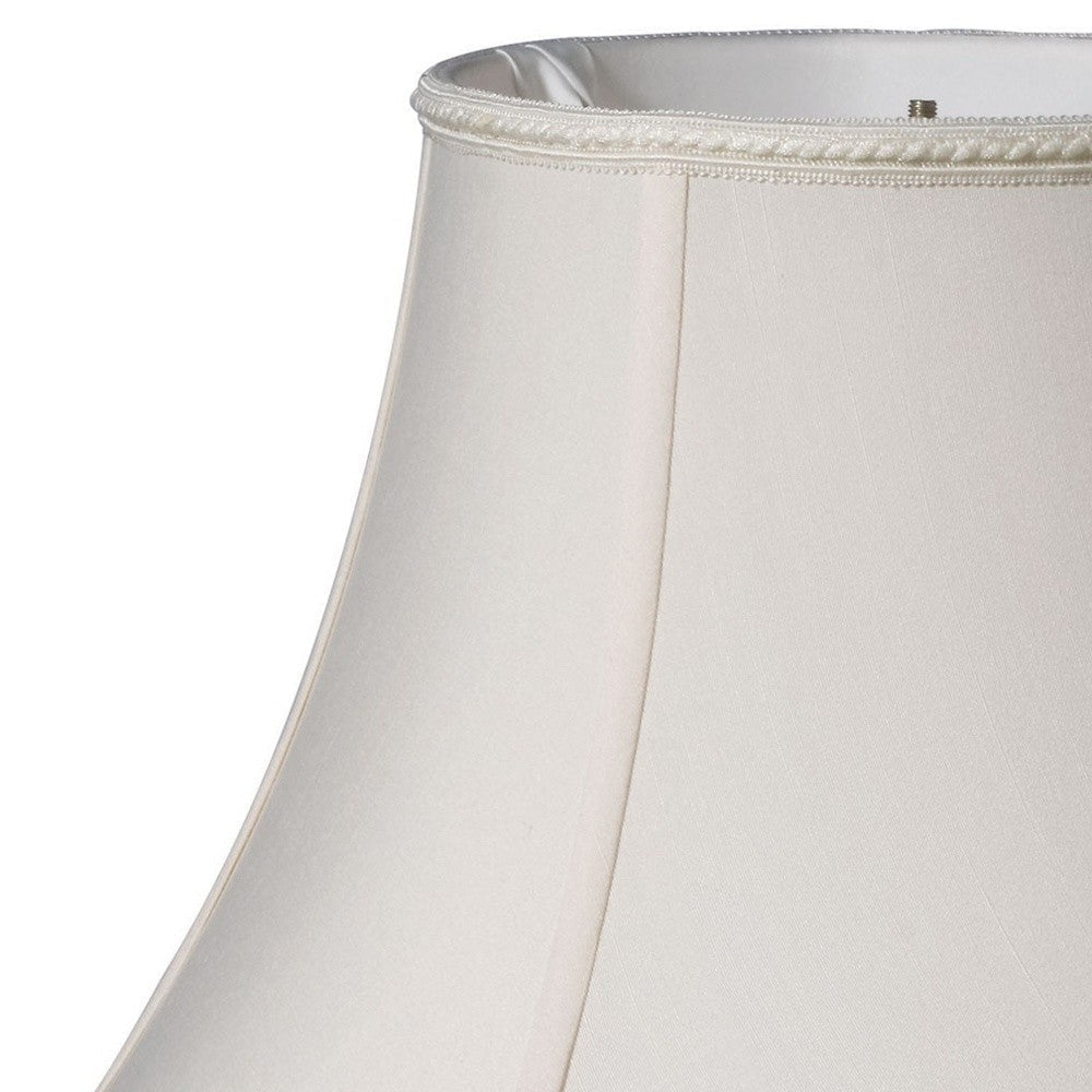 HomeRoots 18" Slanted Bell Paperback Shantung Lampshade in Cream Finish