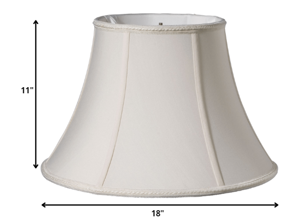 HomeRoots 18" Slanted Bell Paperback Shantung Lampshade in Cream Finish