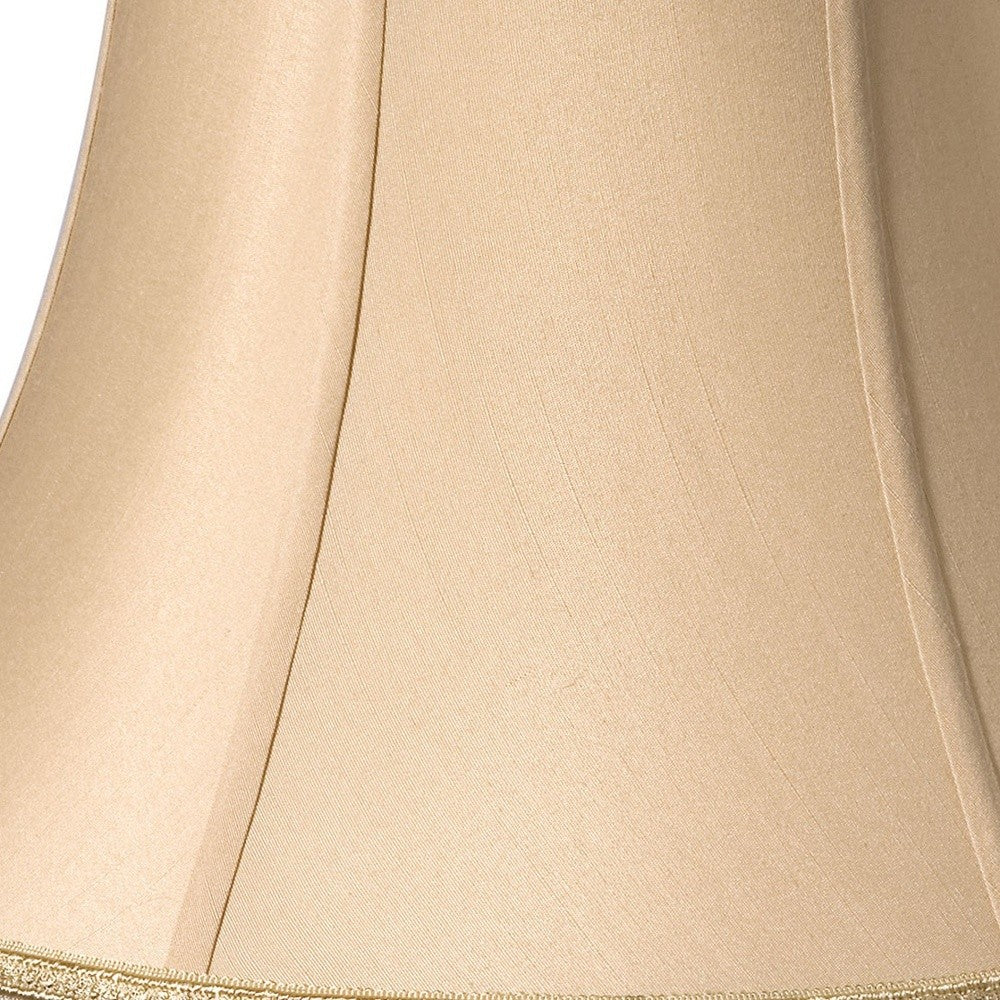 HomeRoots 18" Slanted Bell Paperback Shantung Lampshade in Vintage Gold Finish