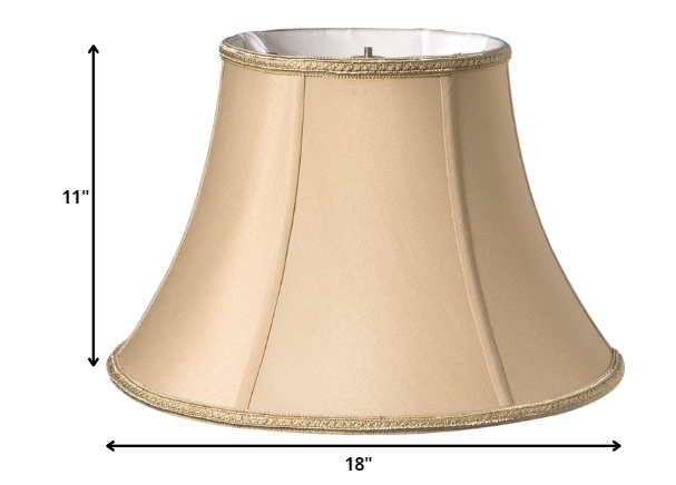 HomeRoots 18" Slanted Bell Paperback Shantung Lampshade in Vintage Gold Finish