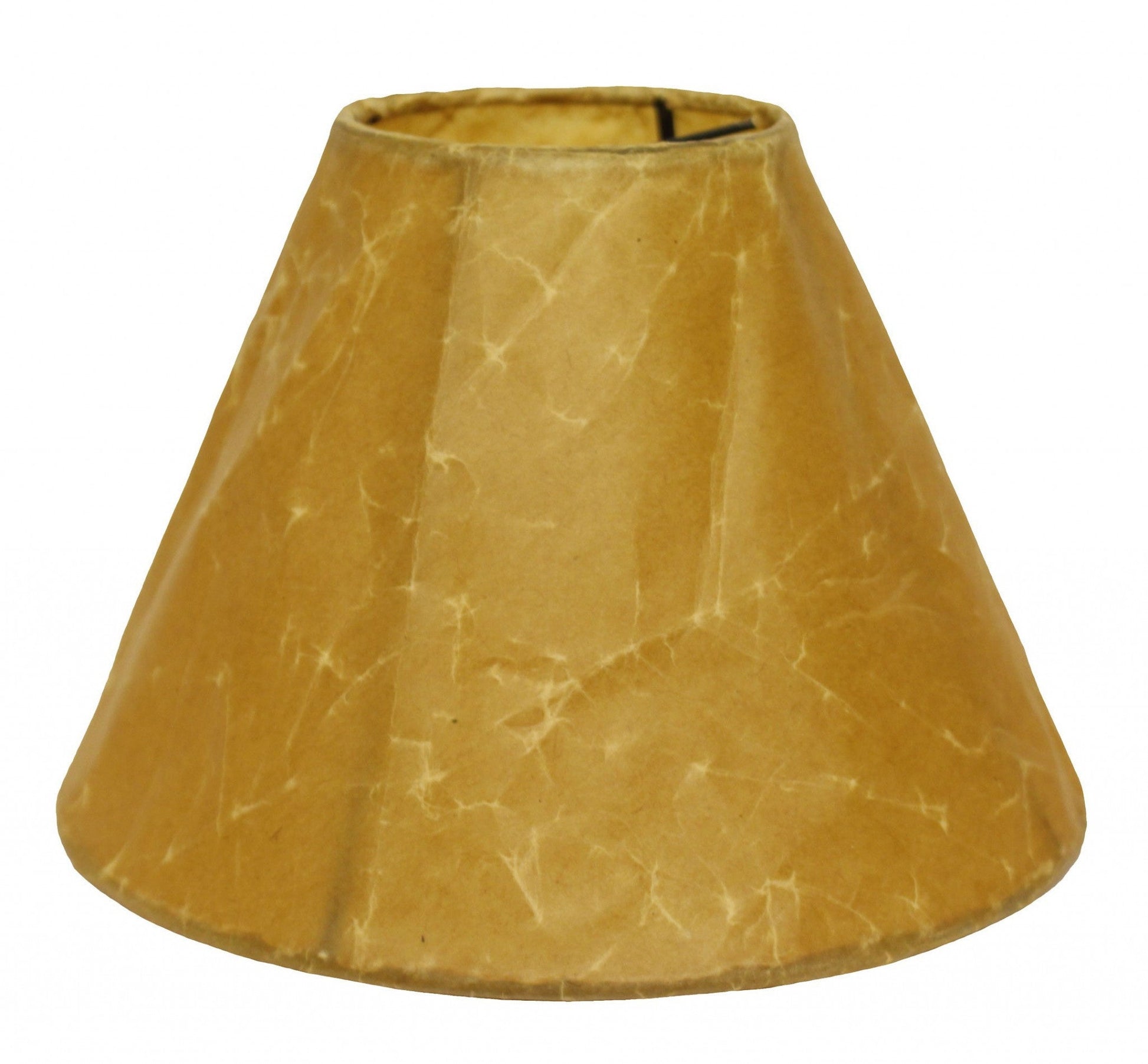HomeRoots 18" Slanted Empire Crinkle Oil Paper Lampshade in Brown Finish