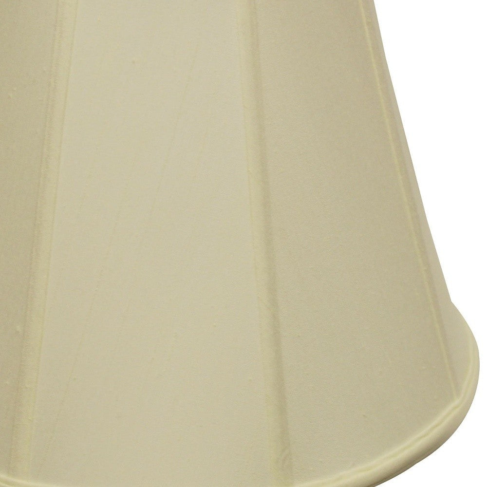 HomeRoots 18" Slanted Empire Monay Shantung Lampshade in Ivory Finish