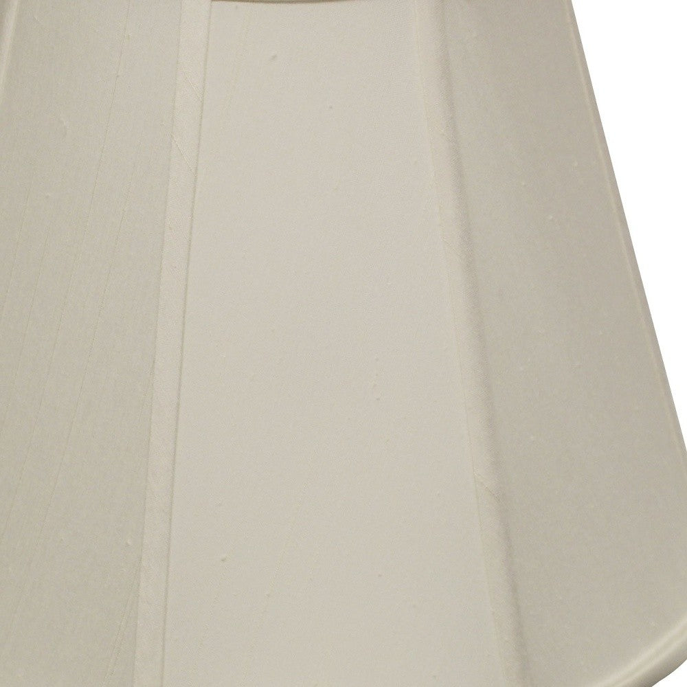 HomeRoots 18" Slanted Empire Monay Shantung Lampshade in White Finish