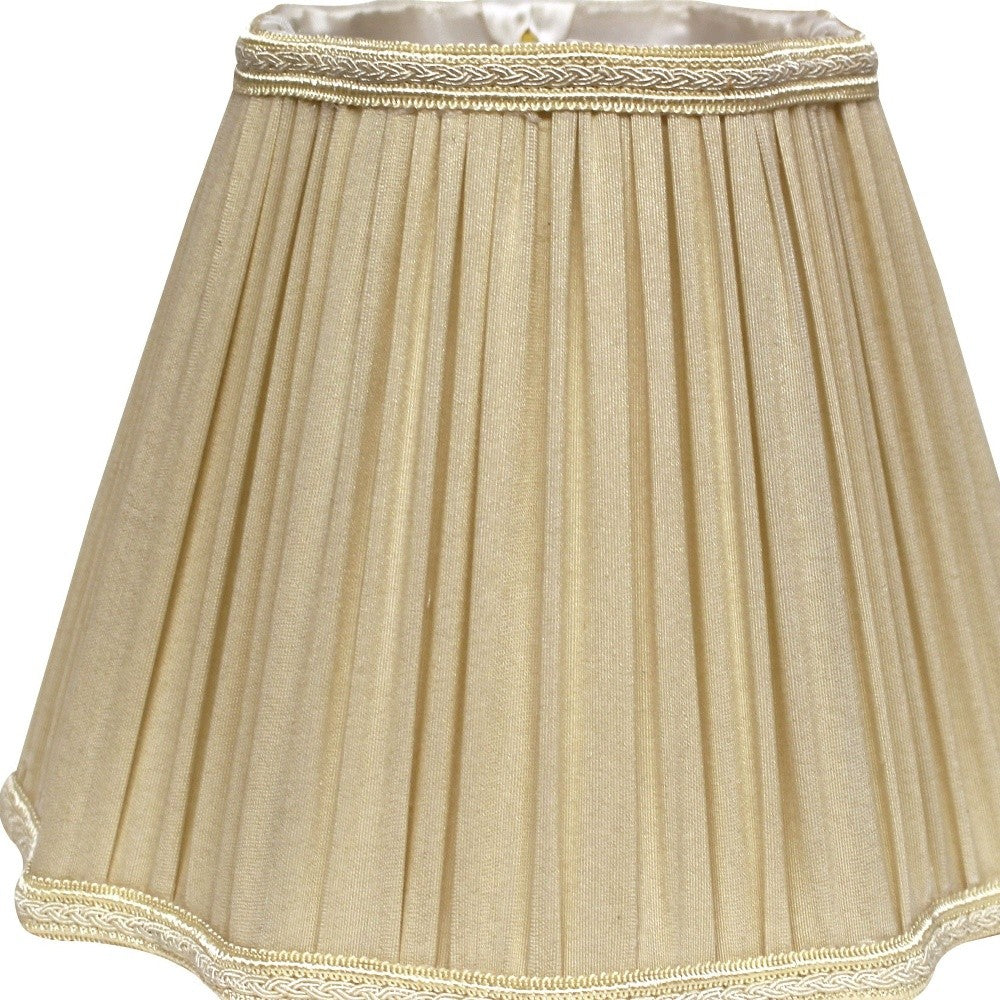 HomeRoots 18" Slanted Fancy Square Shantung Lampshade in Pearl Grey Finish