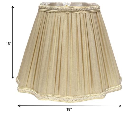 HomeRoots 18" Slanted Fancy Square Shantung Lampshade in Pearl Grey Finish