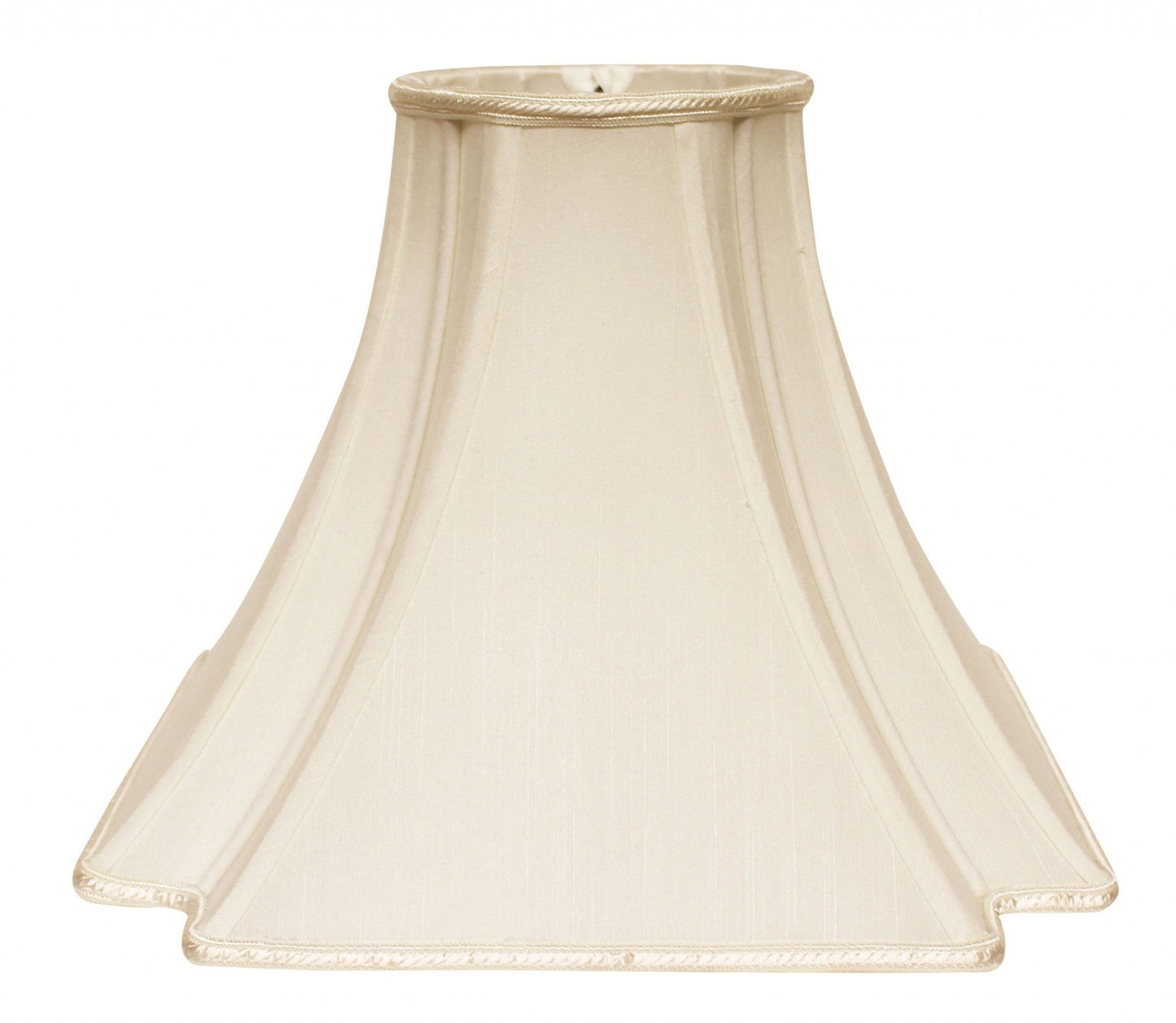 HomeRoots 18" Slanted Notch Square Shantung Lampshade in Ivory Finish