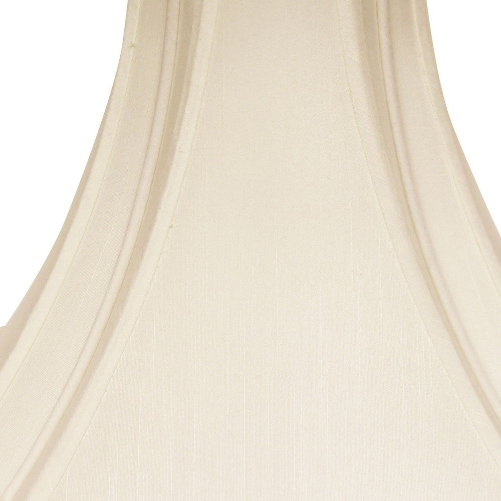 HomeRoots 18" Slanted Notch Square Shantung Lampshade in Ivory Finish