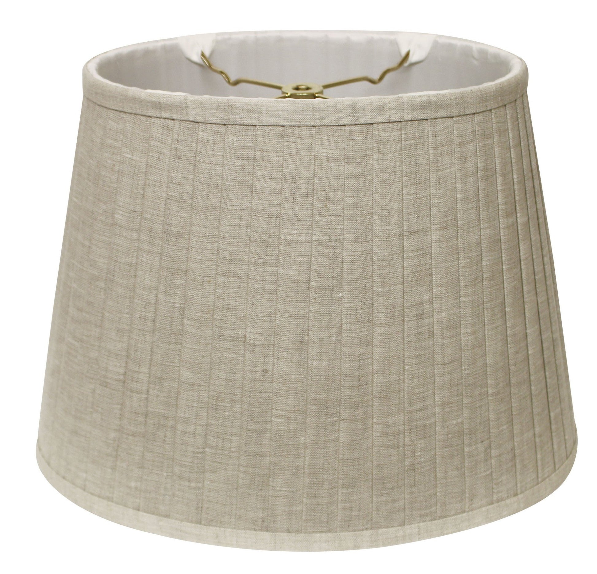 HomeRoots 18" Slanted Oval Paperback Linen Lampshade in Cream Finish