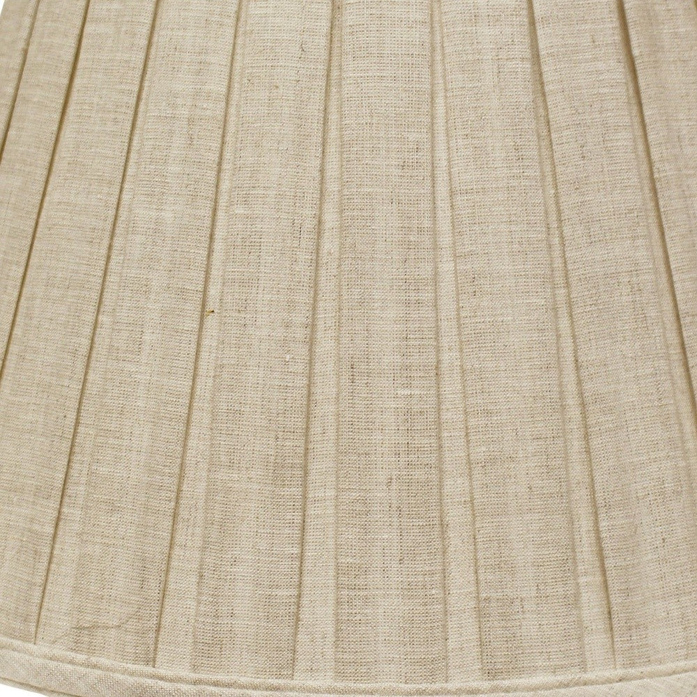 HomeRoots 18" Slanted Paperback Linen Lampshade With Box Pleat in Cream Finish