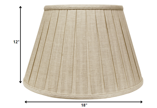 HomeRoots 18" Slanted Paperback Linen Lampshade With Box Pleat in Cream Finish