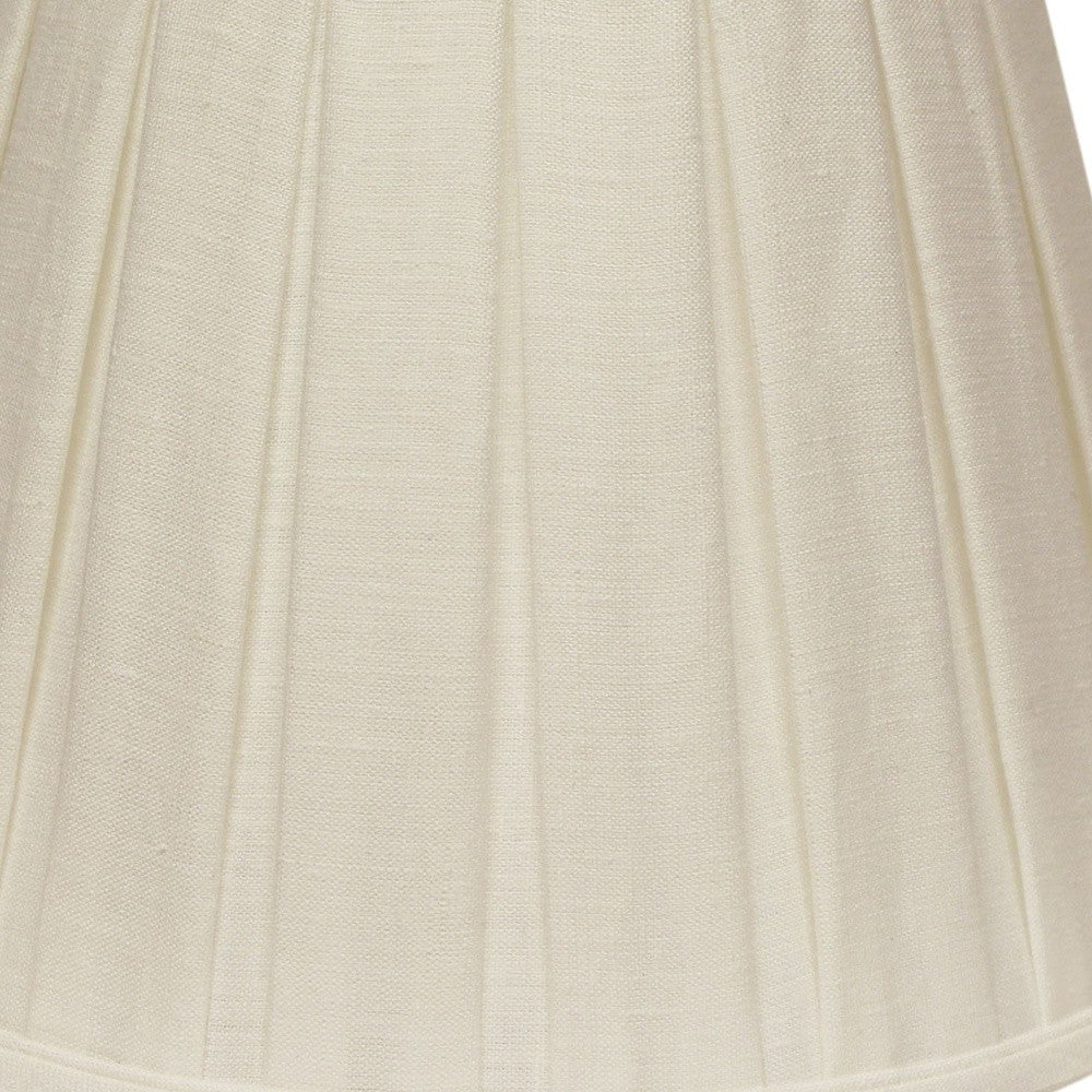 HomeRoots 18" Slanted Paperback Linen Lampshade with Box Pleat in White Finish
