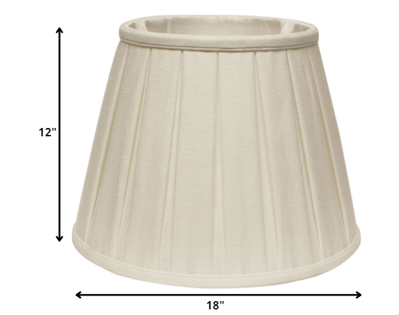 HomeRoots 18" Slanted Paperback Linen Lampshade with Box Pleat in White Finish