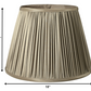HomeRoots 18" Slanted Paperback Pleated Tafetta Lampshade in Ash Finish