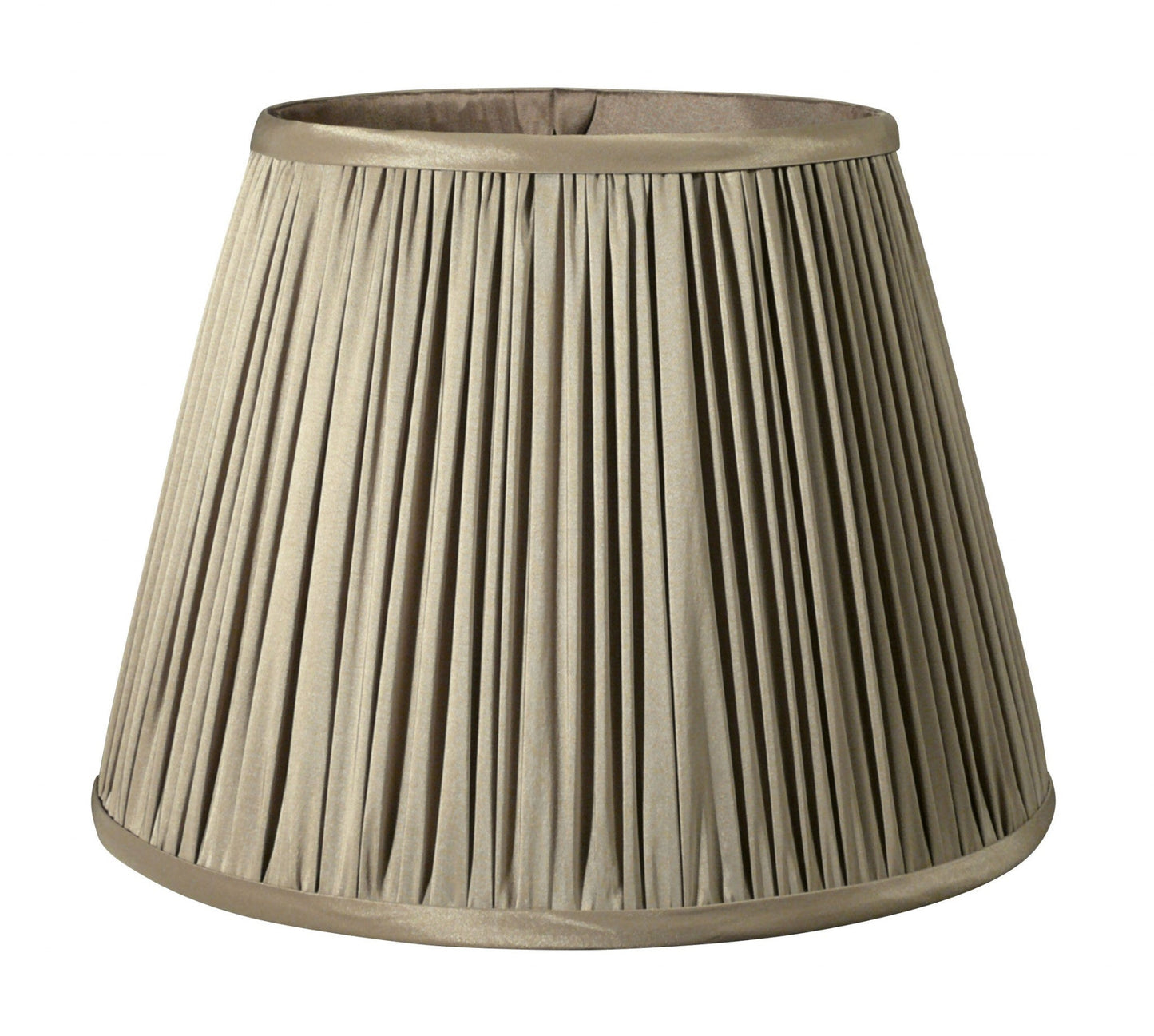 HomeRoots 18" Slanted Paperback Pleated Tafetta Lampshade in Ash Finish