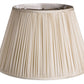HomeRoots 18" Slanted Paperback Pleated Tafetta Lampshade in Pale Grey Finish