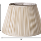 HomeRoots 18" Slanted Paperback Pleated Tafetta Lampshade in Pale Grey Finish