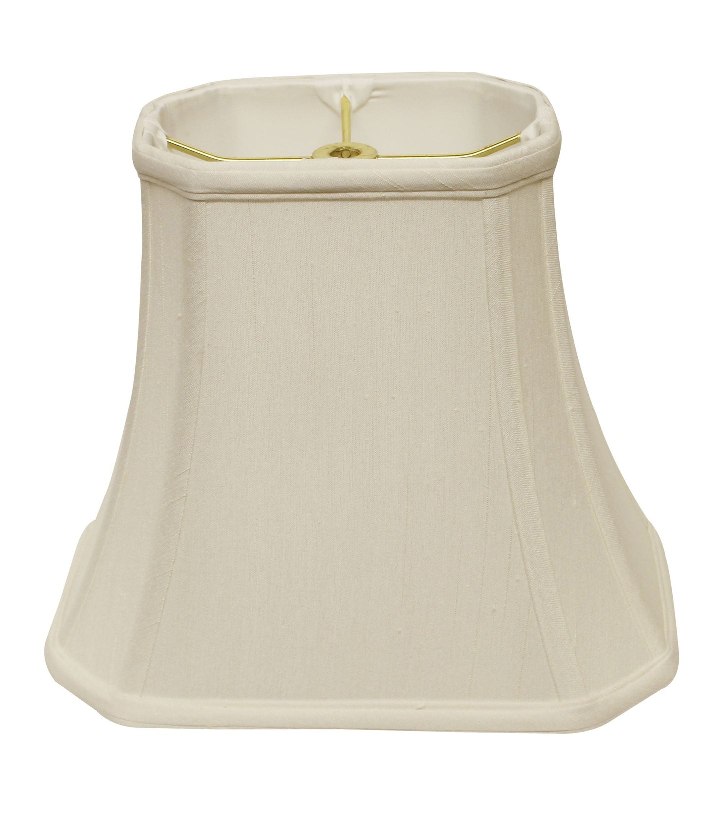 HomeRoots 18" Slanted Rectange Bell Monay Shantung Lampshade in White Finish